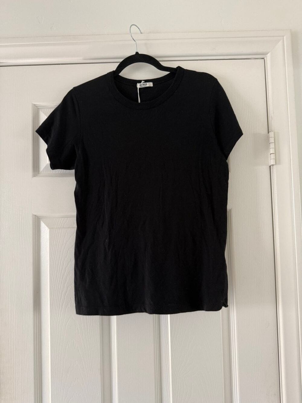 buck mason black pima slim crewneck t-shirt women size large